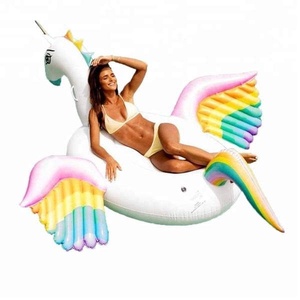 Quality Rainbow Inflatable Adult Pool Float Swimming Pool Pegasus Float For Adult And for sale