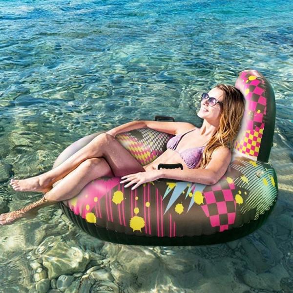 Quality 100cm Inflatable Floating Mat Water Pool Blow Up Beach Lounger for sale