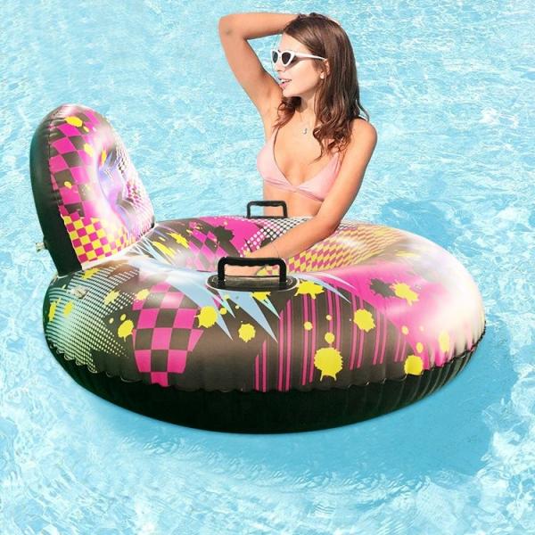 Quality 100cm Inflatable Floating Mat Water Pool Blow Up Beach Lounger for sale