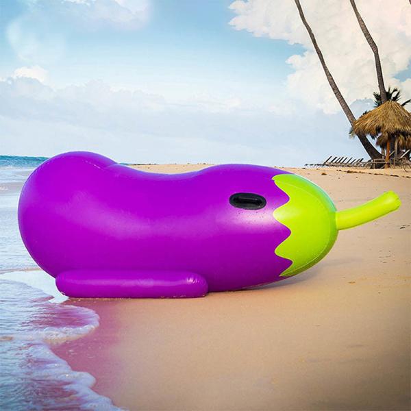 Quality Eco Friendly 190 X 65CM Swimming Pool Float PVC Inflatable Eggplant Pool Float for sale