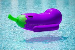 Quality Eco Friendly 190 X 65CM Swimming Pool Float PVC Inflatable Eggplant Pool Float for sale