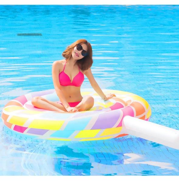 Quality 0.3mm Multi Color Large Pool Floats Inflatable Lollipop Pool Float 220 X 150cm for sale