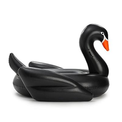 Quality Swimming Pool Lounger Float Black White Gold Swan Pool Float 190CM for sale