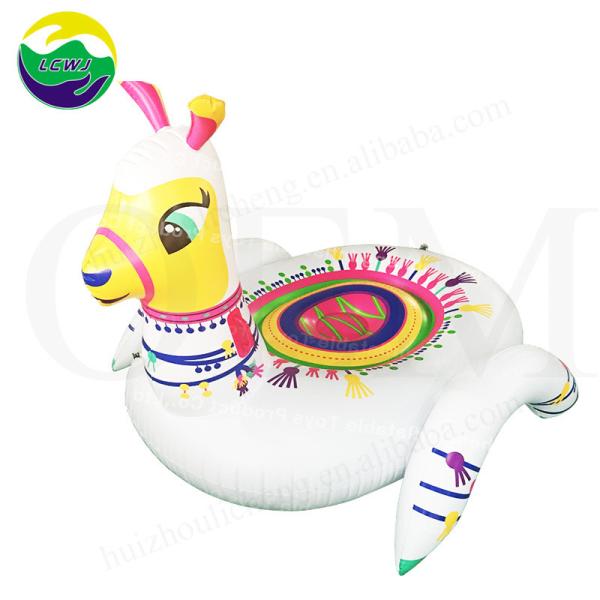 Quality Holiday Outdoor Decoration Blow Up Pool Toys Alpaca Inflatable Floating Island for sale