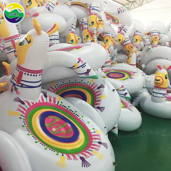 Quality Holiday Outdoor Decoration Blow Up Pool Toys Alpaca Inflatable Floating Island for sale