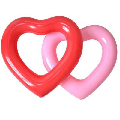 China Piscina para adultos Float Beach Rings Inflável 115 X 115cm Piscina inflável em forma de coração rosa à venda