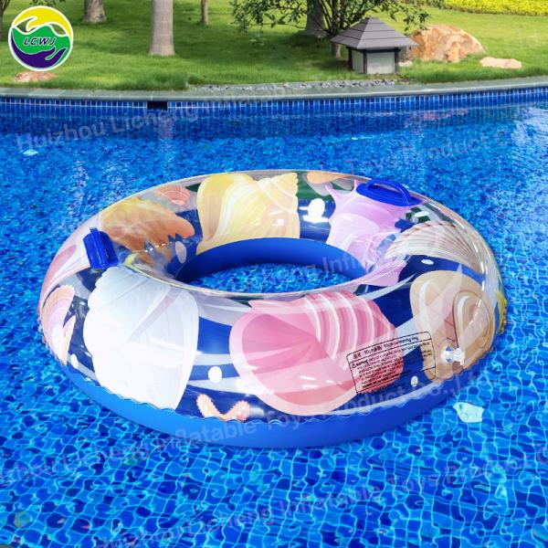 Quality Ocean Seashell Transparent Infant Swim Ring Inflatable Swimming Pool Float Tubes for sale