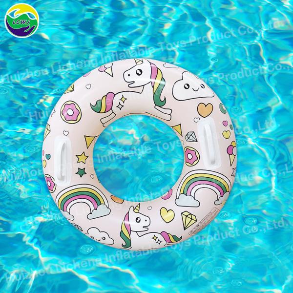 Quality 0.22mm Inflatable Swimming Ring Tube Raft Unicorn Swimming Ring Custom for sale