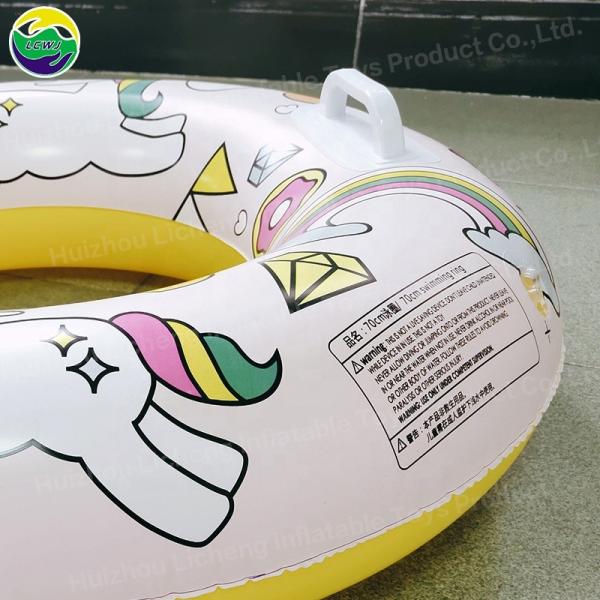 Quality 0.22mm Inflatable Swimming Ring Tube Raft Unicorn Swimming Ring Custom for sale