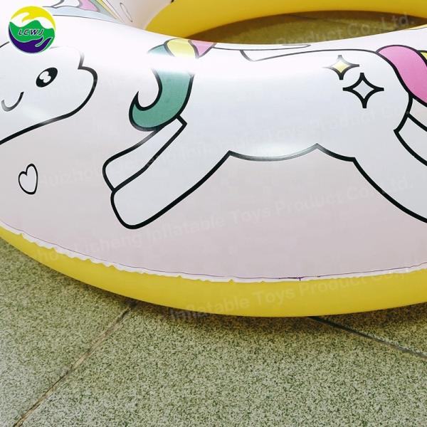 Quality 0.22mm Inflatable Swimming Ring Tube Raft Unicorn Swimming Ring Custom for sale