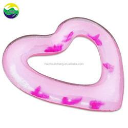 Quality Clear Feather PVC Inflatable Ring Pool Beach Party Heart Shaped Pool Float for sale