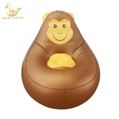 China LC Chimpanzee Animal Design Inflatable Collapsible Lounge Blow up Couch Chair Sofa with Remote Control Light à venda