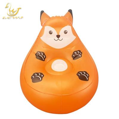 China Cute Panda Fox Shape Air Filled Camping Chair Foddable Air Lounge Sofa For Children for sale