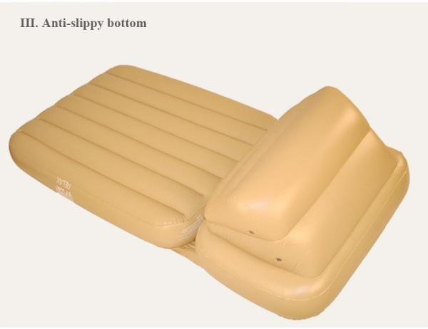 Quality Inflatable Flocked Blow Up Outdoor Furniture Double Side Air Bed Mattress 0.35mm for sale