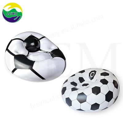 China OEM Island Inflatable Camping Furniture Sofa Chair Soccer Ball Couch 123CM for sale