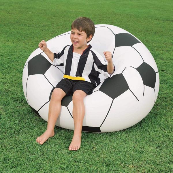 Quality OEM Island Inflatable Camping Furniture Sofa Chair Soccer Ball Couch 123CM for sale