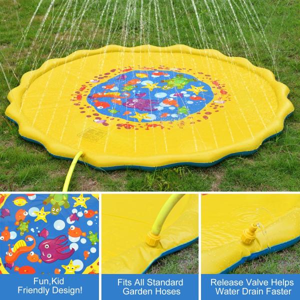 Quality 100cm 170cm Garden Sprinkler Toy Party Inflatable Sprinkler Splash Pad for sale