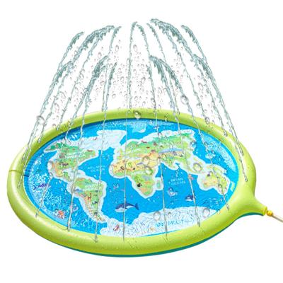 China 68in Inflatable PVC Water Play Mat Sprinkler Childrens Splash Pad For Kids for sale