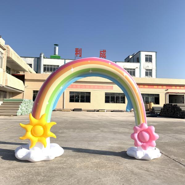 Quality PVC Home Inflatable Sprinkler Toy Rainbow Arch Sprinkler Toys With Detachable for sale