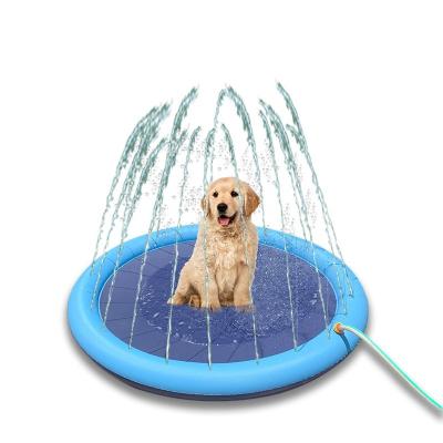 China LC Water Splash Sprinkler Pad for Dogs Pet Shower Sprinkler PVC Pet Toys Dog Splash Pad for sale