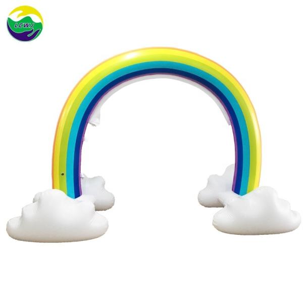 Quality Yard Summer Inflatable Sprinkler Toy Magical Rainbow Sprinkler Inflatable 6 Feet for sale