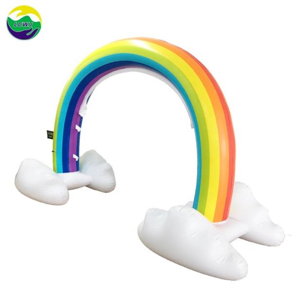 Quality Yard Summer Inflatable Sprinkler Toy Magical Rainbow Sprinkler Inflatable 6 Feet for sale