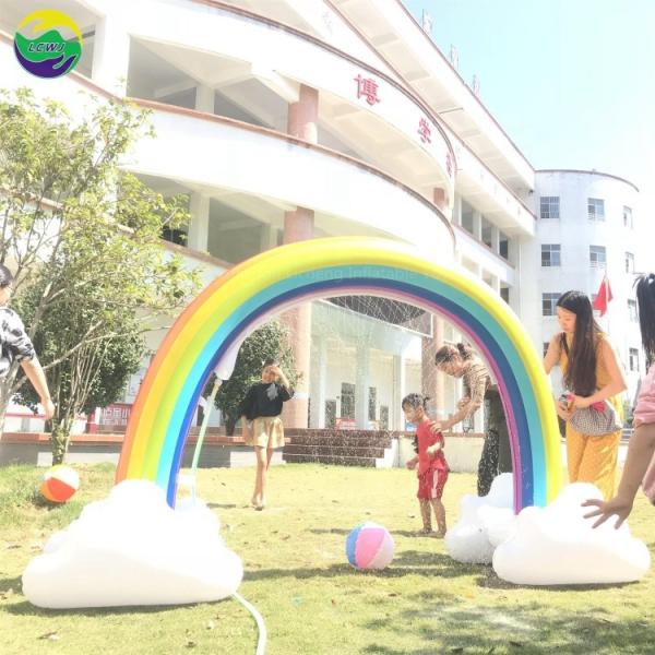 Quality Yard Summer Inflatable Sprinkler Toy Magical Rainbow Sprinkler Inflatable 6 Feet for sale