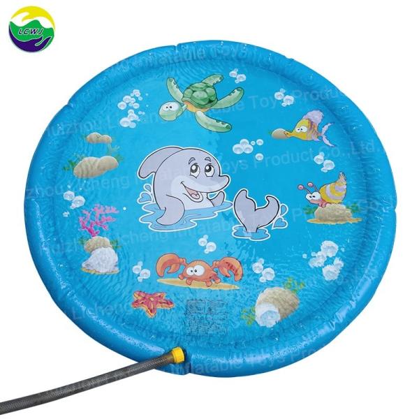 Quality 68in Inflatable Sprinkler Toy Customized Water Sprinkler Pool Mat For Outdoor for sale