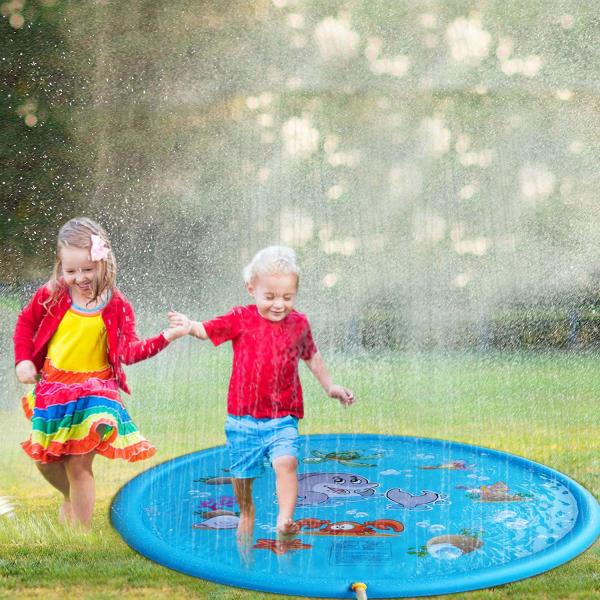 Quality 68in Inflatable Sprinkler Toy Customized Water Sprinkler Pool Mat For Outdoor for sale