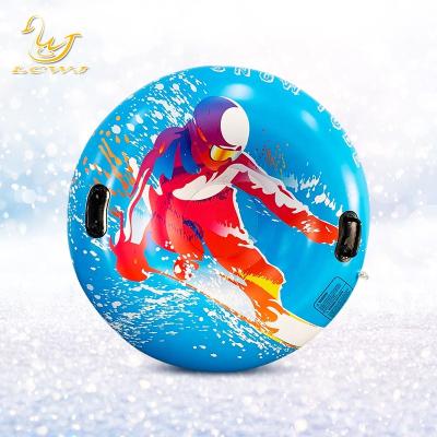 China Black Round Inflatable Snow Toys Pvc 0.6mm  Heavy Duty Snow Tube for sale