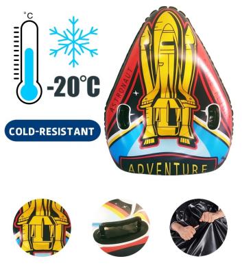 China PVC Inflatable Snow Sled 300kgs Triangular Rocket Luge Snow Sled Snowboard 120 X 90cm for sale