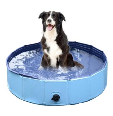 China Large Hard Plastic Foldable Pet Pool Collapsible Paddling Pool For Dog Pet for sale
