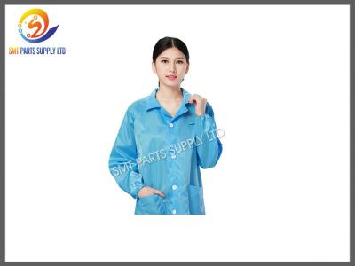 China Heat Resistant SMT Cleanroom Anti Static Products Esd Protective Clothing / Suit for sale