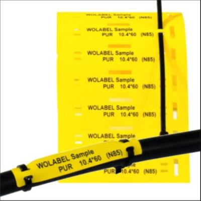 China Los marcadores amarillos del cable del encogimiento del calor de PUR atan con alambre las etiquetas 30mpa en venta