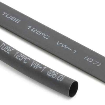 China Halogen Free 3mm Ultra Thin Heat Shrink 0.4mm Black Shrink Wrap Tubing for sale
