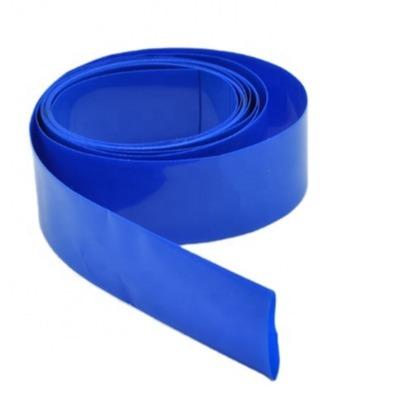 China 70mm Plastic PVC Tube 0.08mm Blue Heat Shrink Wrap Tubing for sale
