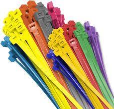 China PA66 Self Locking Nylon Cable Ties 1mm UV Resistant 250mm Different Colored Zip Ties for sale