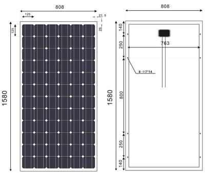 China Módulo solar Monocrystalline de 190 watts para a grade - sistema conectado da produção de eletricidade à venda