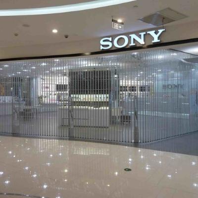China Lateral Automatic Sliding Shutter Door Electric Polycarbonate Transparent PC for sale