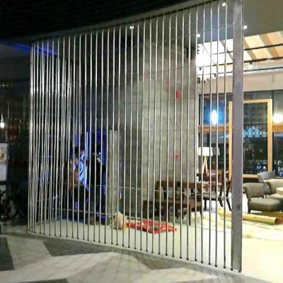 China Lateral Automatic Sliding Security Shutters Motorized Stainless Steel Grille Shutter for sale