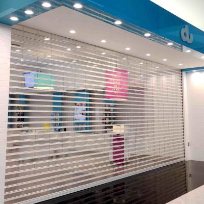 China Crystal See Through Roller Shutter Doors 3mm 2.3mm Polycarbonate Rolling Shutter Door for sale