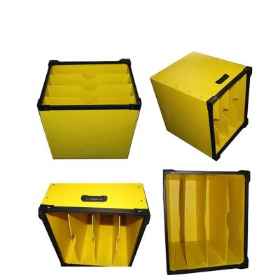 China ODM Yellow Blue Folding Coroplast Shipping Boxes Bins 1220×2440mm for sale