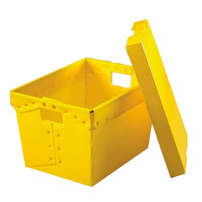 China 3mm 4mm Polypropylene Corrugated Plastic Nesting Totes With Lid for sale
