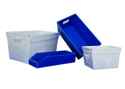 China Moisture Proof Plastic Corrugated Totes High Durability Coroplast Storage Boxes for sale