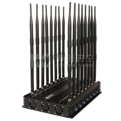 China Full band wireless signal jammer power adjustable 16 antenna GSM 3G 4G LTE 5g wimax mobile phone shield for sale