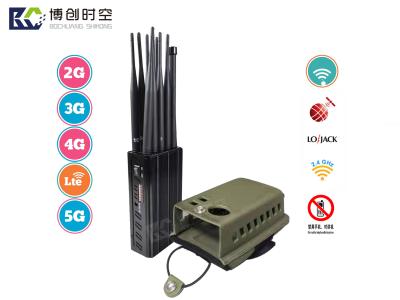 China 10 channel mobile phone signal jammer handheld portable with protective leather case 2g.3g.4g.5g mobile  signal jammer for sale