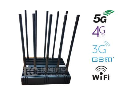 China 100W high power Desktop 2g.3g.4g 5g GPS WiFi 2.4G 5.8G frequency mobile phone jammer WiFi Wireless Network Signal Jammer for sale