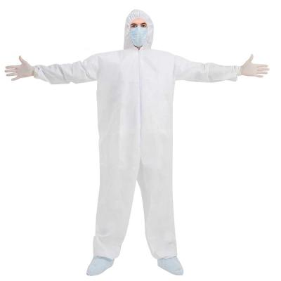 China PPE Disposable Protective Coverall Waterproof White 25gsm-70gsm for sale