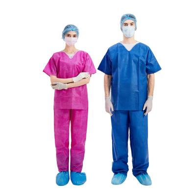 China Short Sleeve Doctor Disposable Scrub Suits XL L M SMS for sale