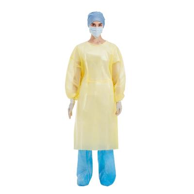 China PPE Yellow Level 2 Disposable Gowns S/M/L/XL/XXL AAMI PB70 Level 1 Level 3 for sale